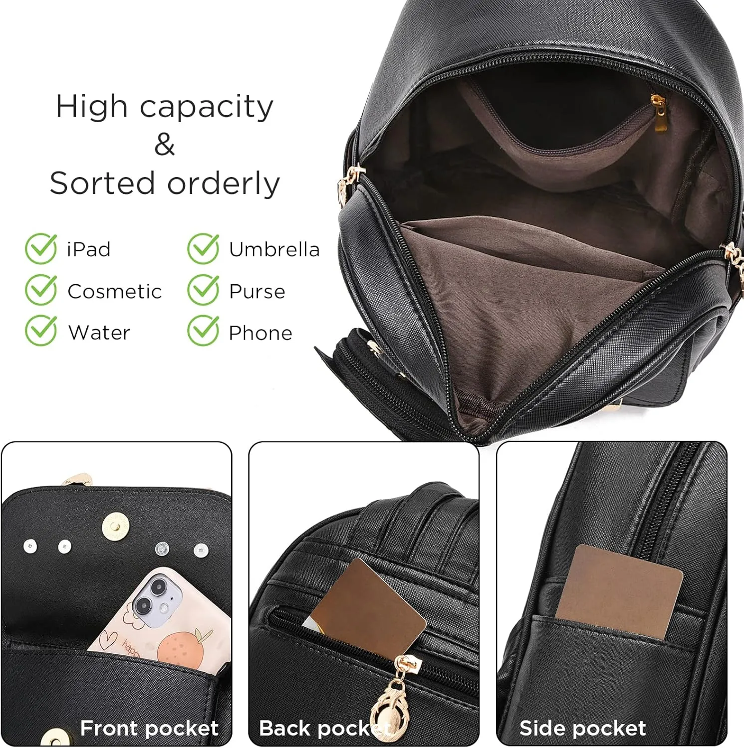I IHAYNER Girls Fashion Backpack Mini Purse Backpack for Women Small Leather Backpack Purse for Teen Girls with Coin Purse