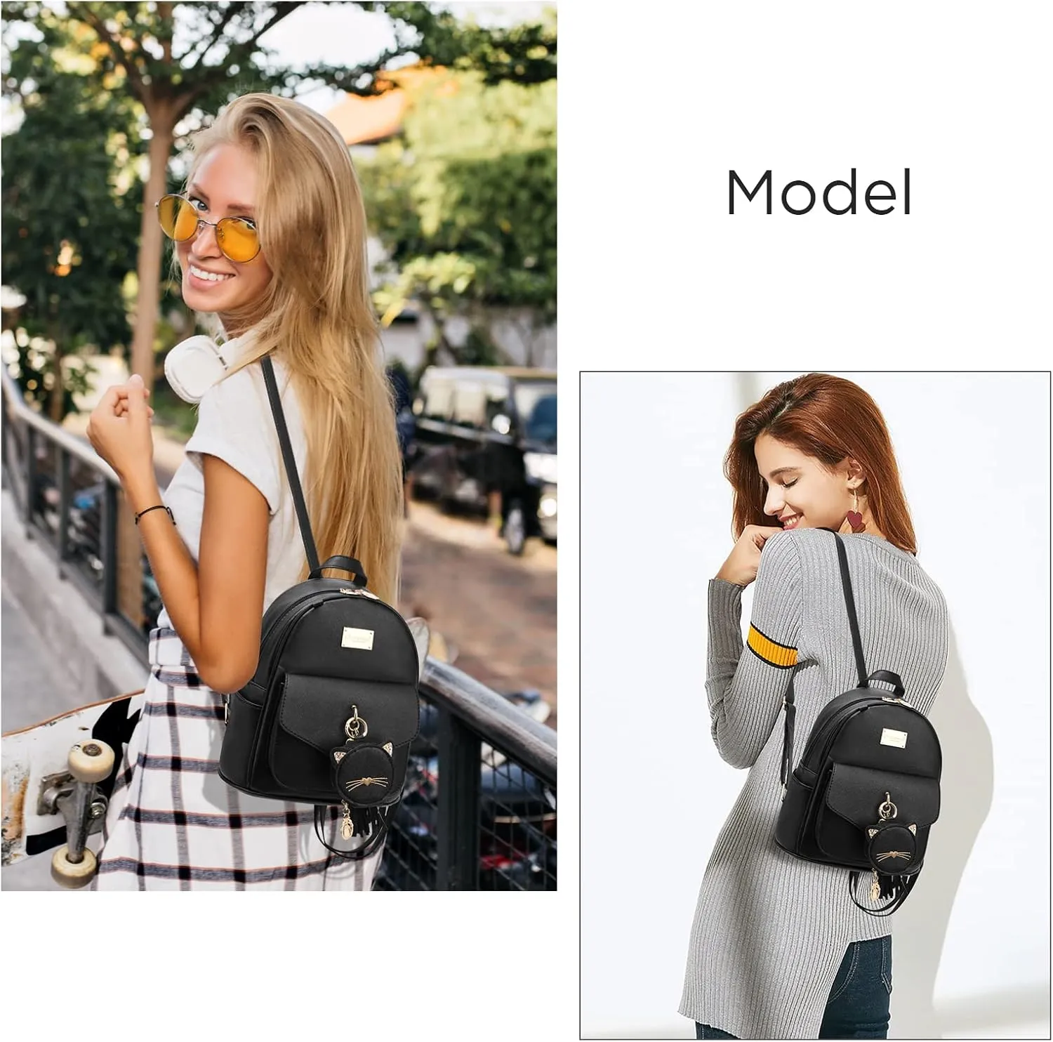 I IHAYNER Girls Fashion Backpack Mini Purse Backpack for Women Small Leather Backpack Purse for Teen Girls with Coin Purse