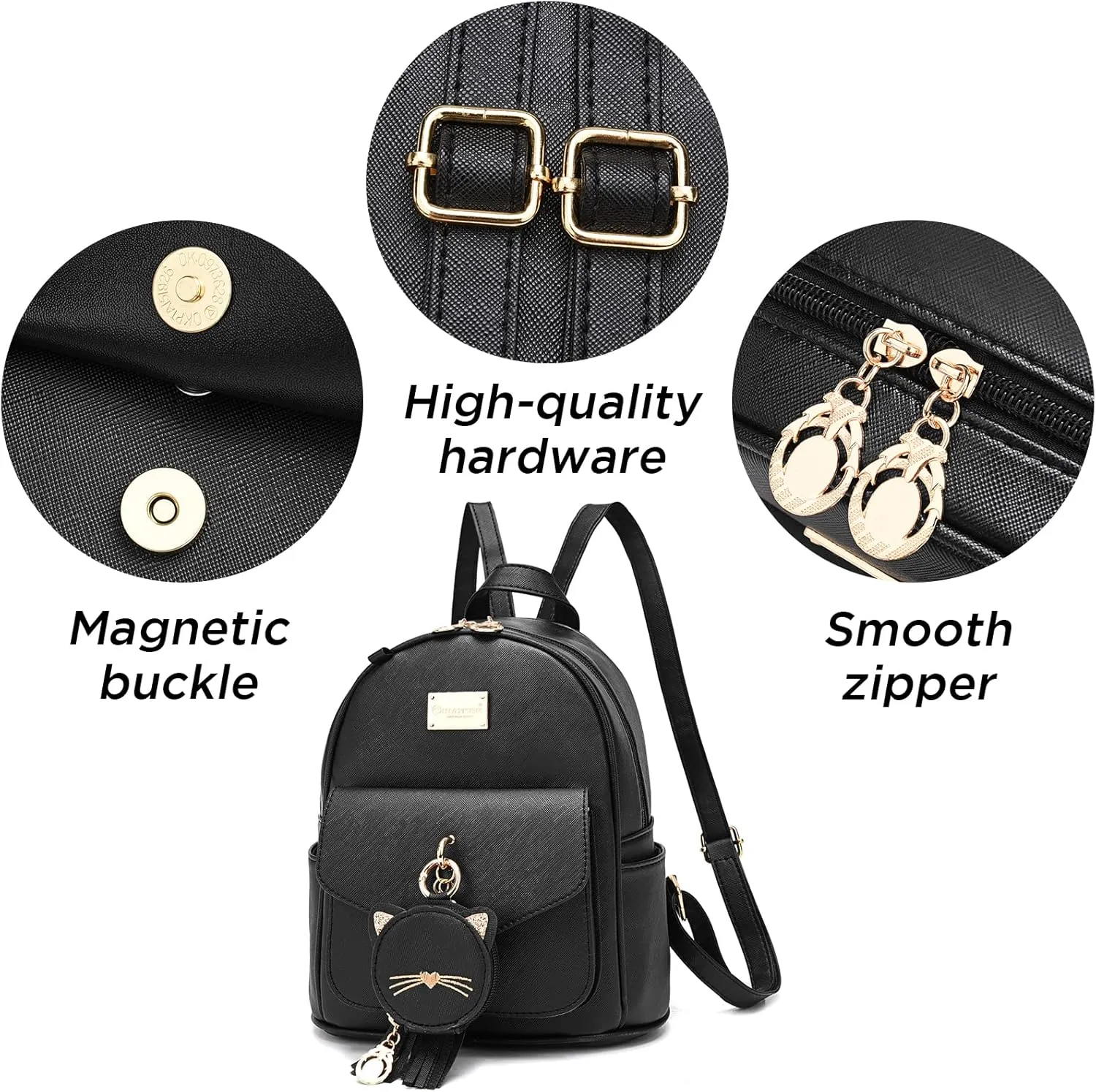I IHAYNER Girls Fashion Backpack Mini Purse Backpack for Women Small Leather Backpack Purse for Teen Girls with Coin Purse