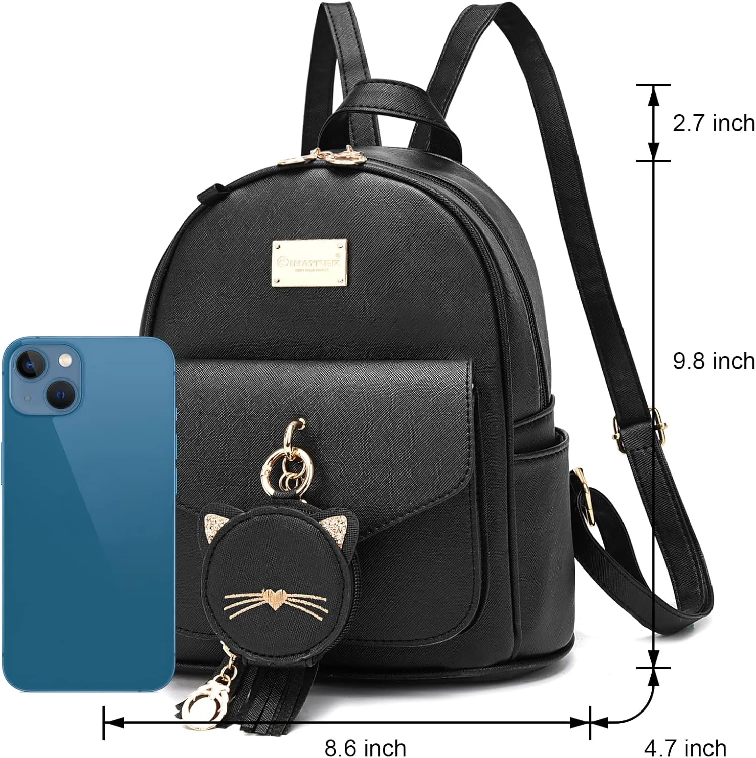I IHAYNER Girls Fashion Backpack Mini Purse Backpack for Women Small Leather Backpack Purse for Teen Girls with Coin Purse