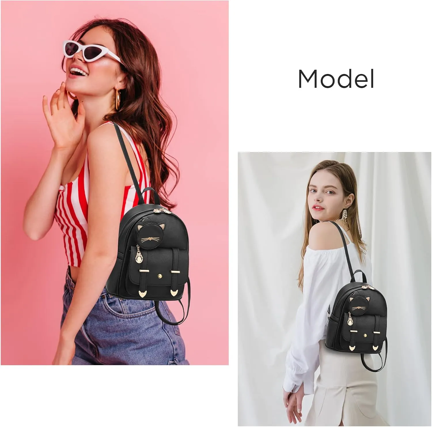 I IHAYNER Girls Fashion Backpack Mini Purse Backpack for Women Small Leather Backpack Purse for Teen Girls with Coin Purse