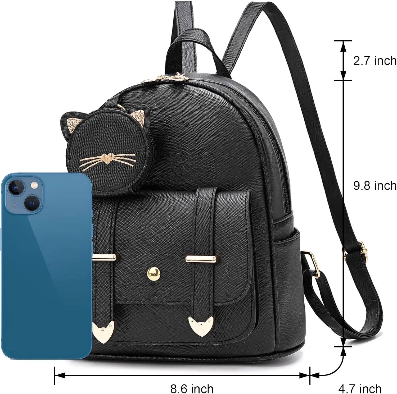 I IHAYNER Girls Fashion Backpack Mini Purse Backpack for Women Small Leather Backpack Purse for Teen Girls with Coin Purse