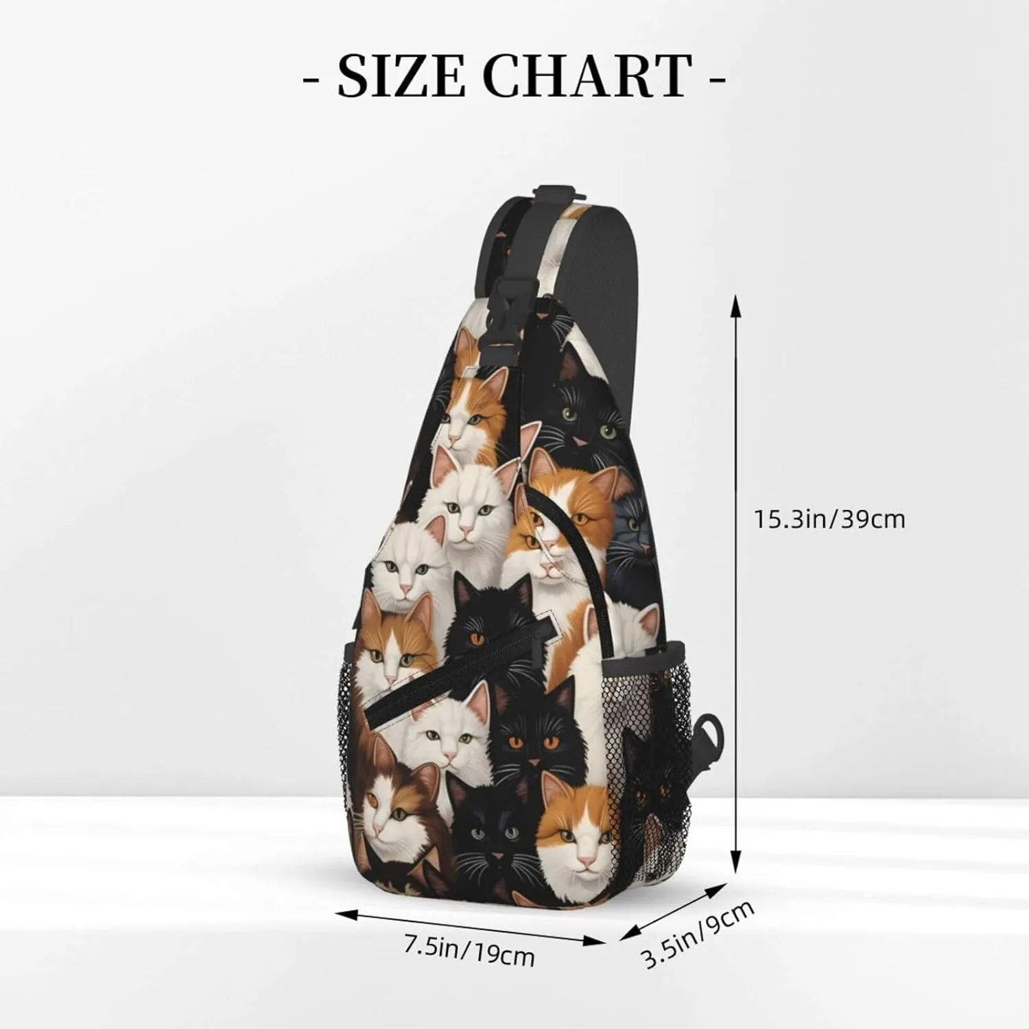 I Kitten Collage Print Cross Chest Bag Diagonally Adjustable Straps Lightweight Sport Crossbody Bags