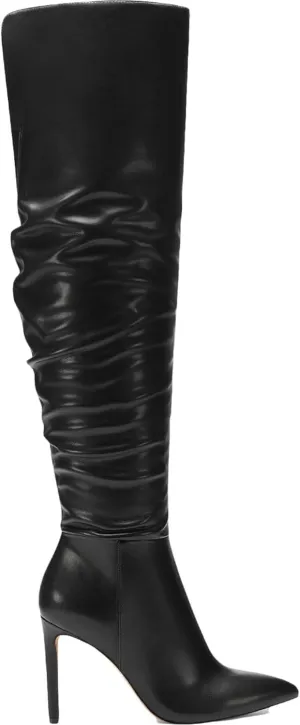 INC Womens Iyonna Faux Leather Slouchy Over-The-Knee Boots Black 10 Medium (B,M)
