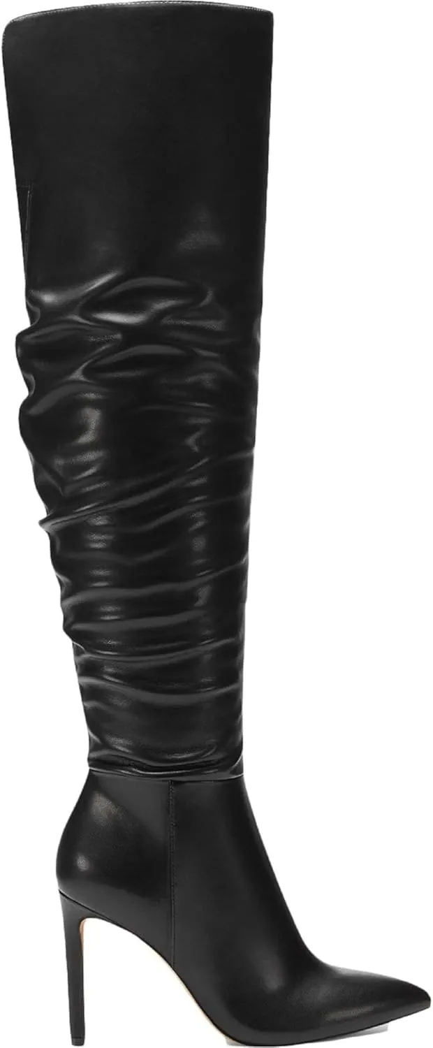 INC Womens Iyonna Faux Leather Slouchy Over-The-Knee Boots Black 10 Medium (B,M)