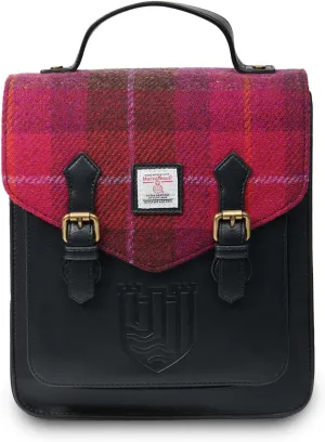 Islander HarrisTweed The Calton Backpack, Fuchsia Tartan