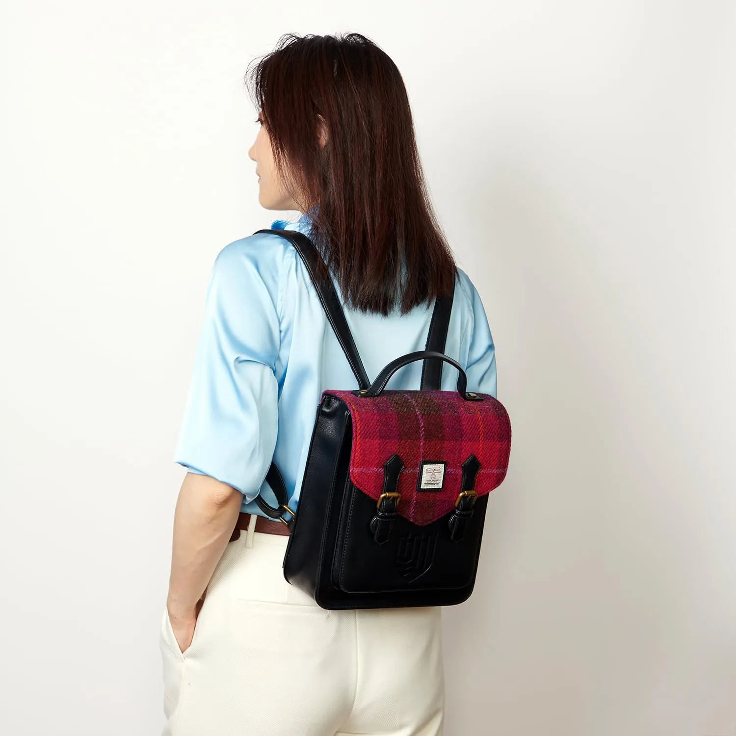 Islander HarrisTweed The Calton Backpack, Fuchsia Tartan