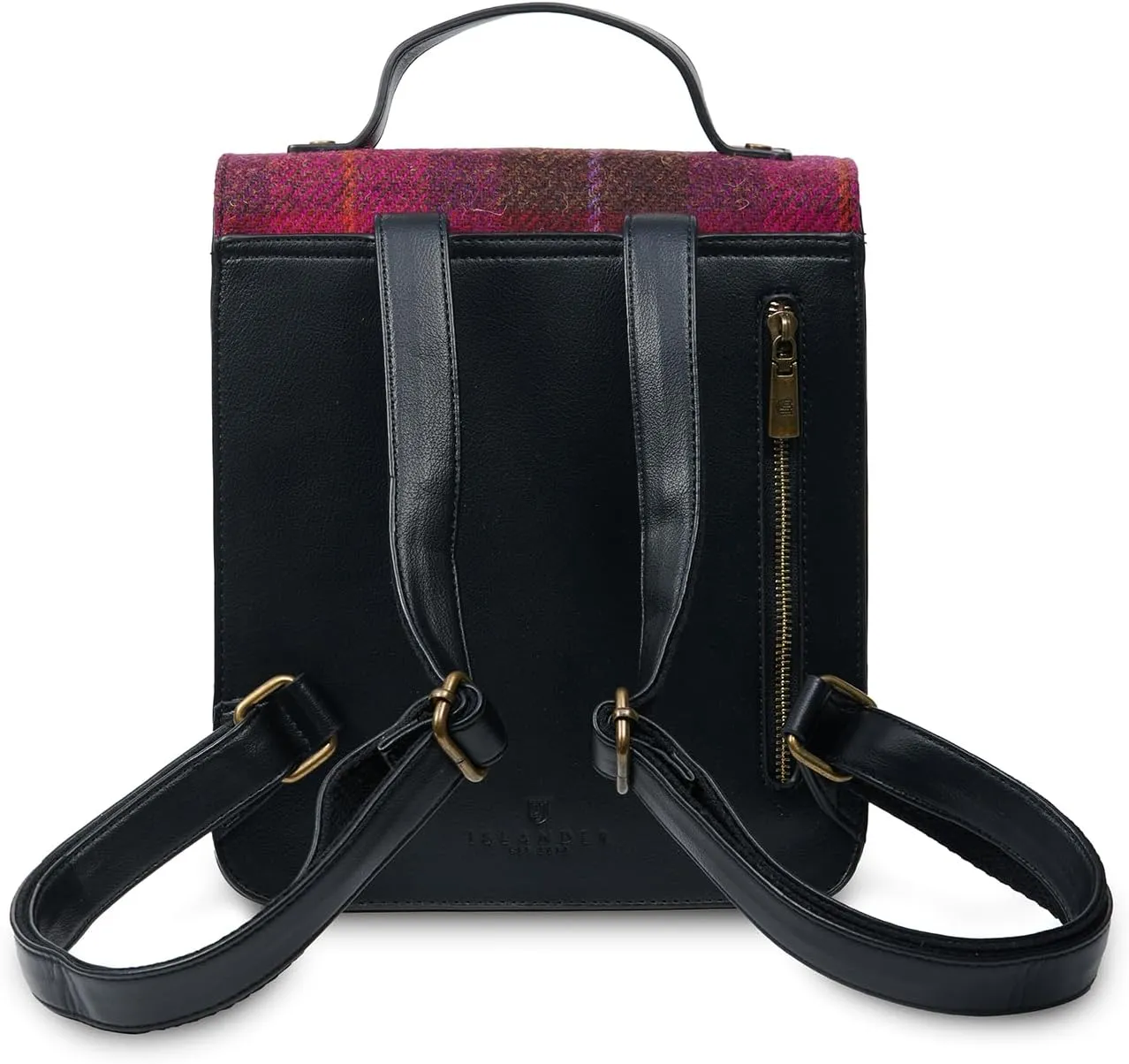 Islander HarrisTweed The Calton Backpack, Fuchsia Tartan