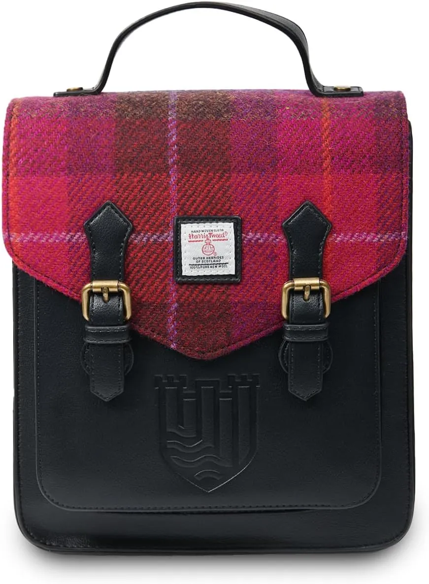 Islander HarrisTweed The Calton Backpack, Fuchsia Tartan