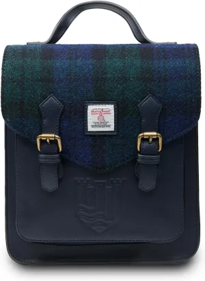 Islander® The Calton Backpack - Ladies Backpack with HARRIS TWEED, Black Watch