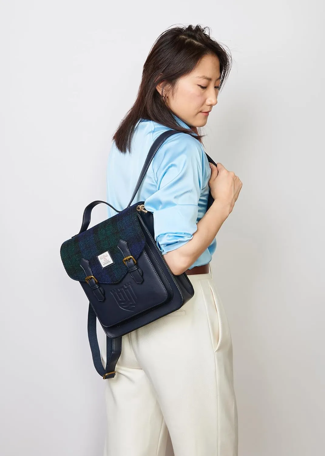 Islander® The Calton Backpack - Ladies Backpack with HARRIS TWEED, Black Watch