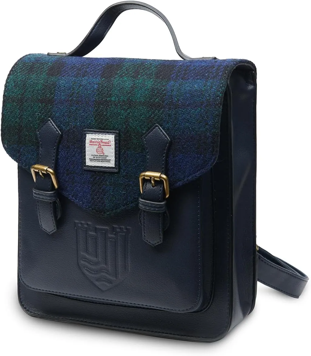 Islander® The Calton Backpack - Ladies Backpack with HARRIS TWEED, Black Watch