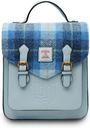 Islander® The Calton Backpack - Ladies Backpack with HARRIS TWEED, Blue Tartan