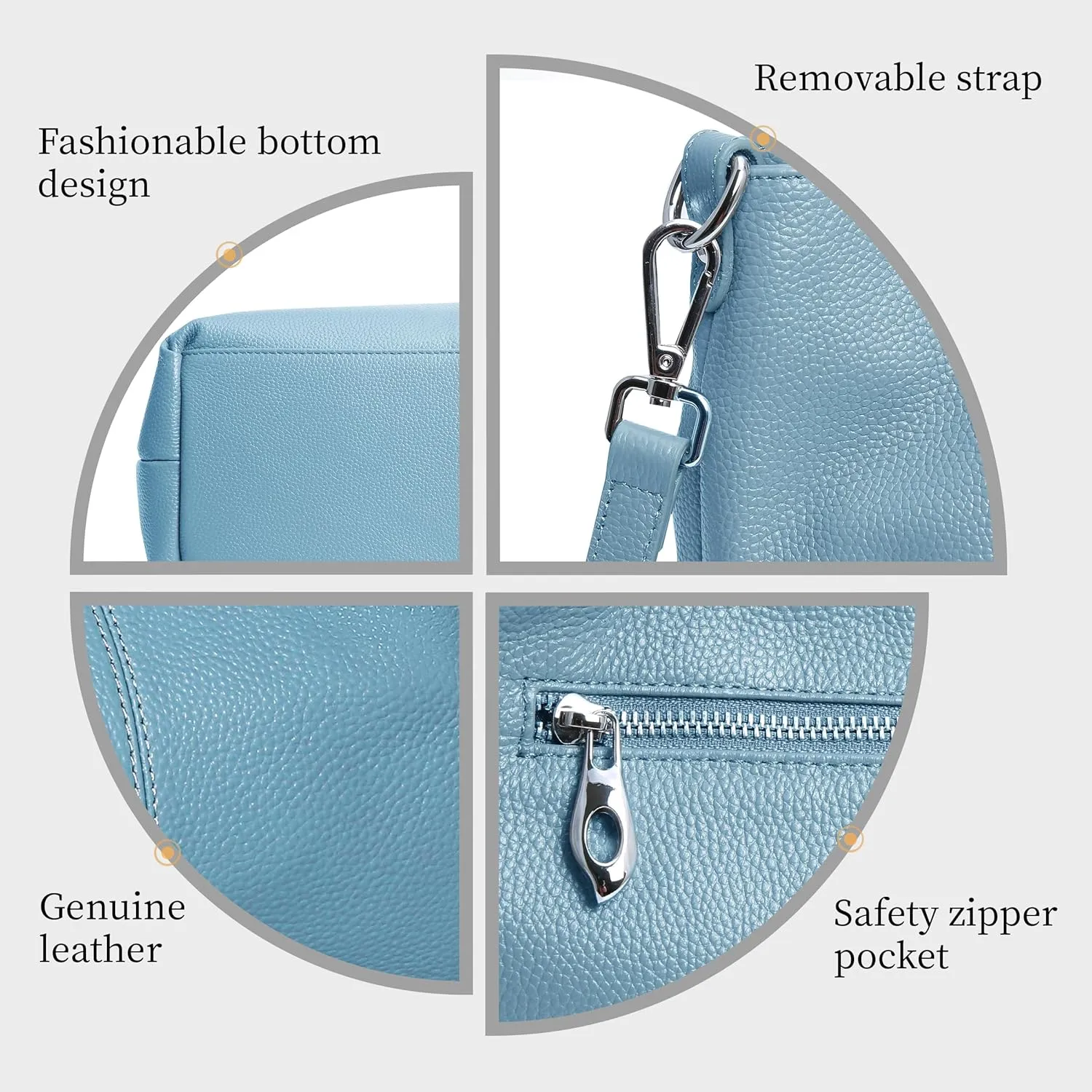 Iswee Genuine Leather Shoulder Bags Purses and Handbags for Women Satchel Designer Cross Body Hobo Medium Size Tote