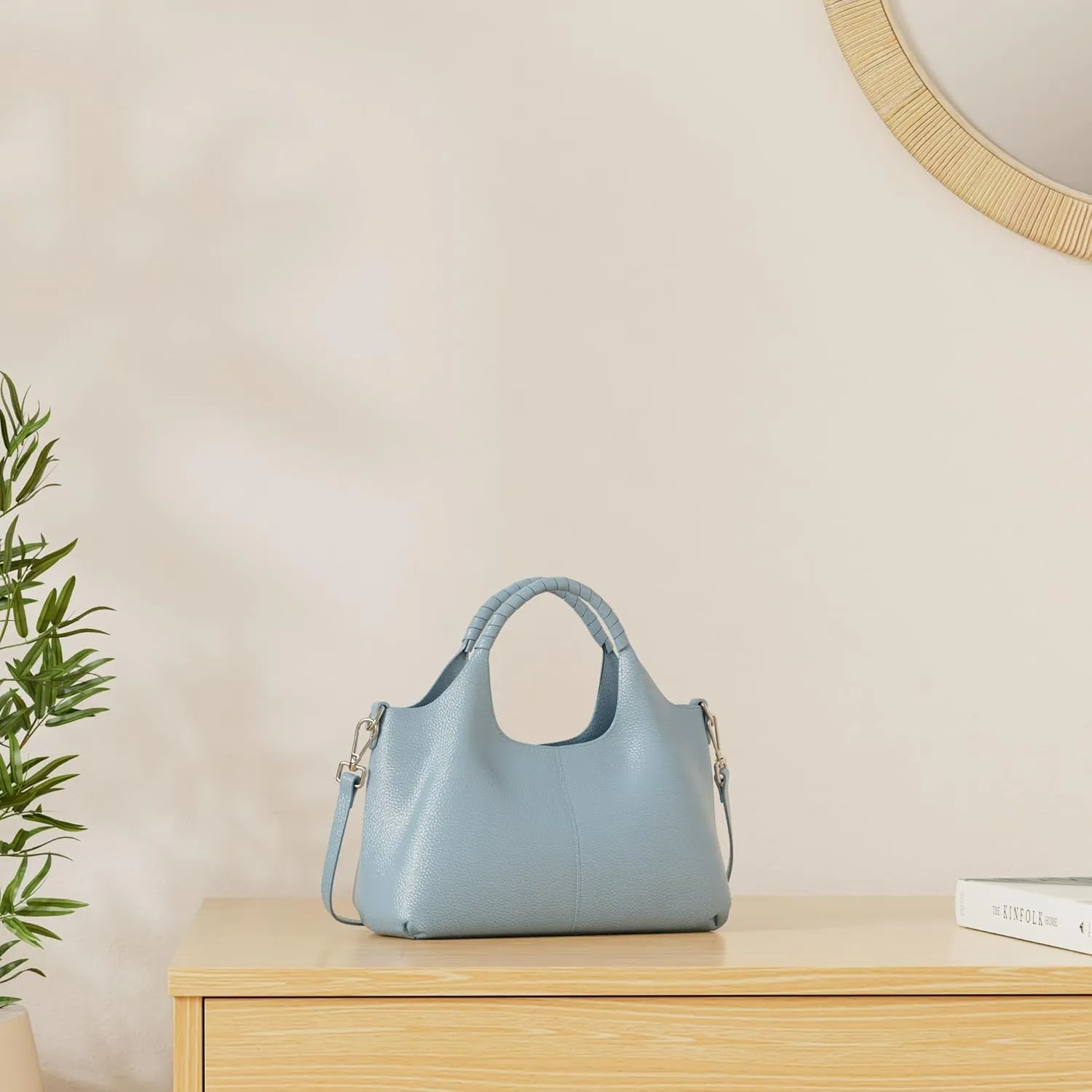 Iswee Genuine Leather Shoulder Bags Purses and Handbags for Women Satchel Designer Cross Body Hobo Medium Size Tote