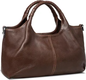Iswee Genuine Leather Shoulder Bags Purses and Handbags for Women Satchel Designer Cross Body Hobo Medium Size Tote