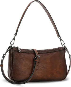 Iswee Leather Crossbody Bags for Women Small Designer Shoulder Bag Hobo Purse Satchel Handbags with Two Straps