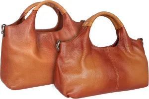 Iswee Womens Genuine Leather Handbags Tote Bag Shoulder Bag Top Handle Satchel Designer Ladies Purse Hobo Crossbody Bags