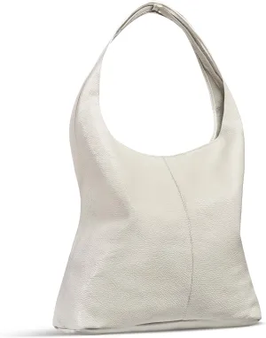 Italian Genuine Calf Leather Hobo Bag for Women with Zipper | Large Soft Slouchy Unlined Shoulder Handbag Tote Bucket Purse