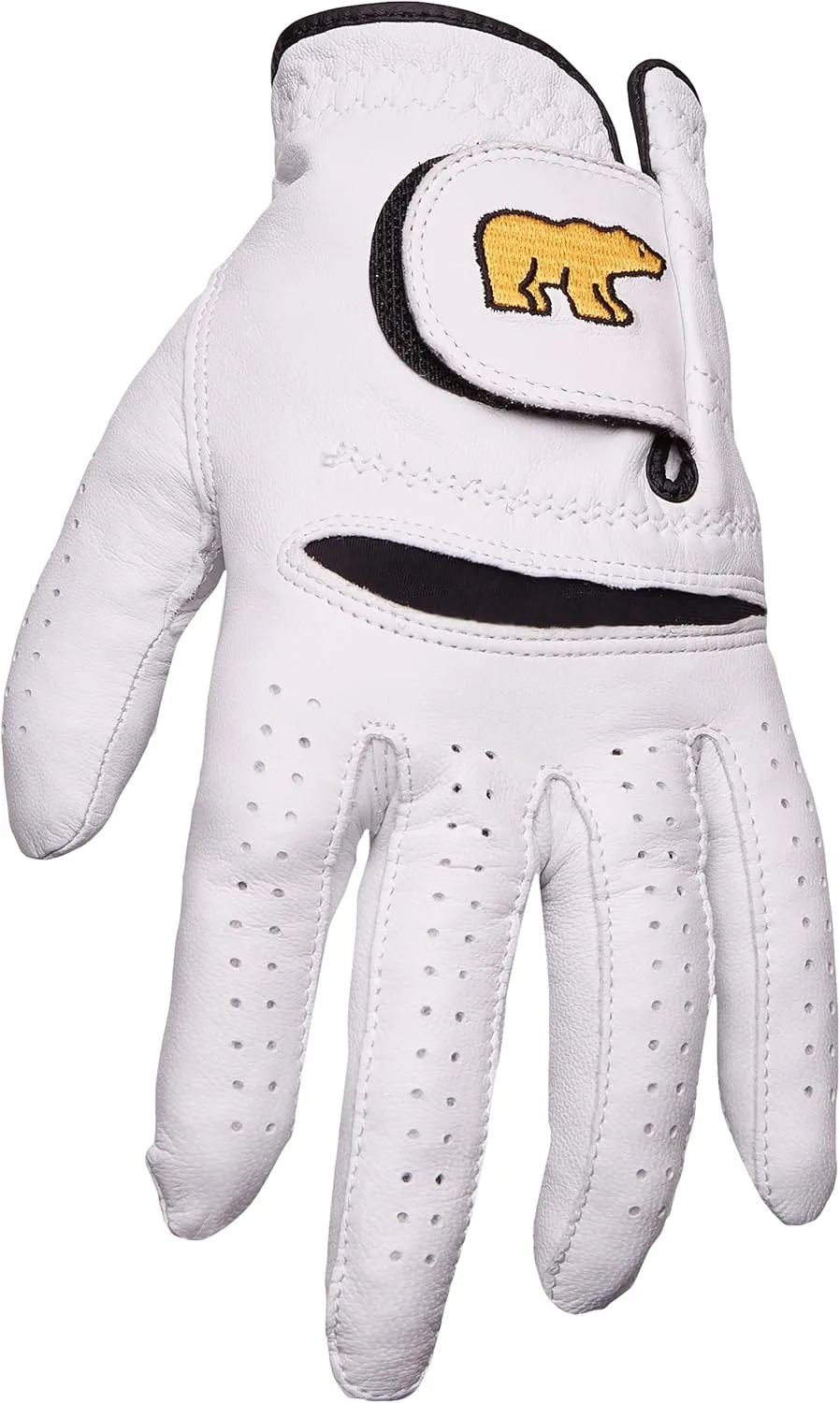 Jack Nicklaus Men's Golden Bear Leather Golf Glove, Worn On Left, Bright White, Small