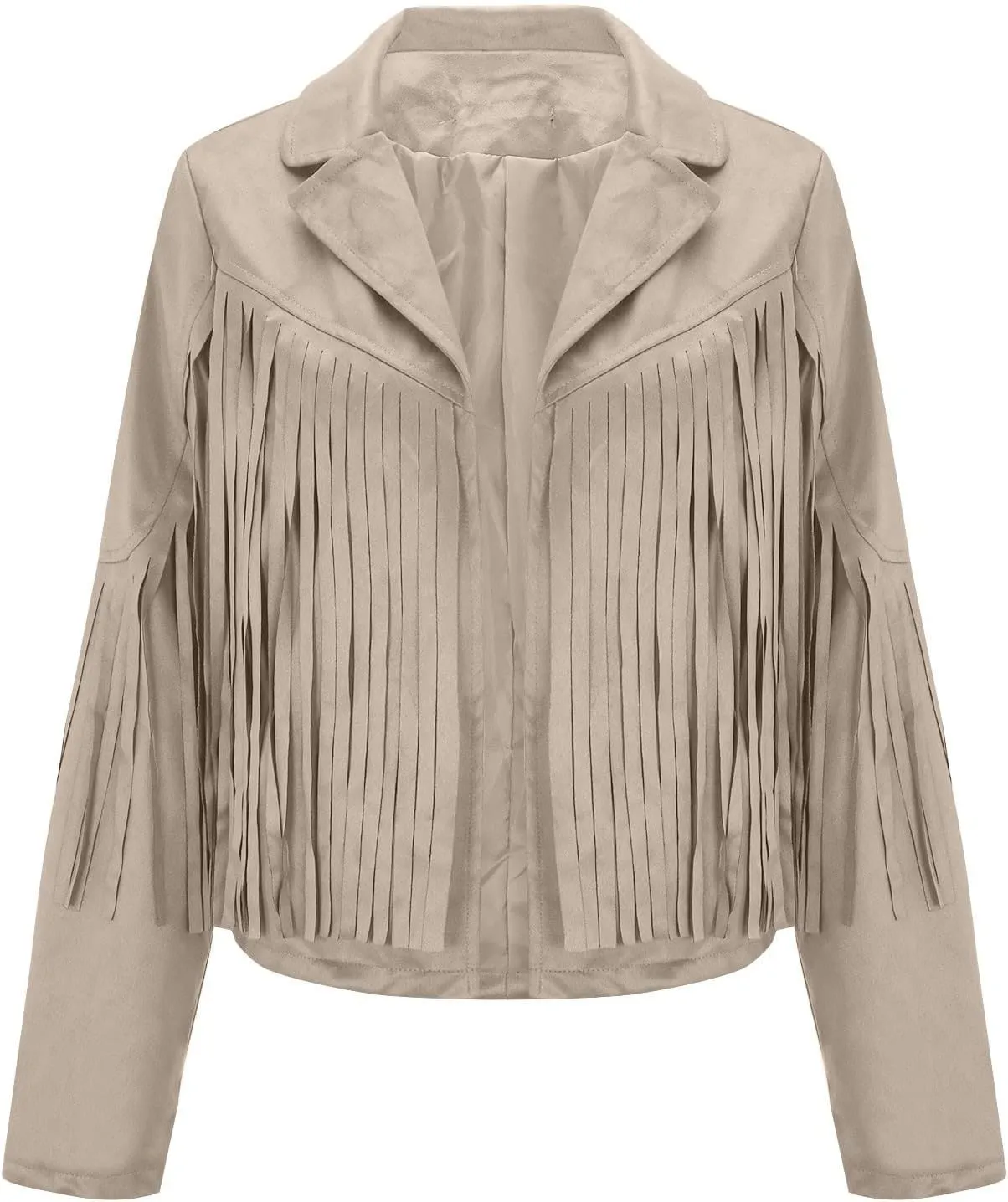 JEGULV Fashion Fringe Vest for Women,Womens Sleeveless Suede Faux Tassels Cardigans Ethnic Open Front Western Cowgirl Tops