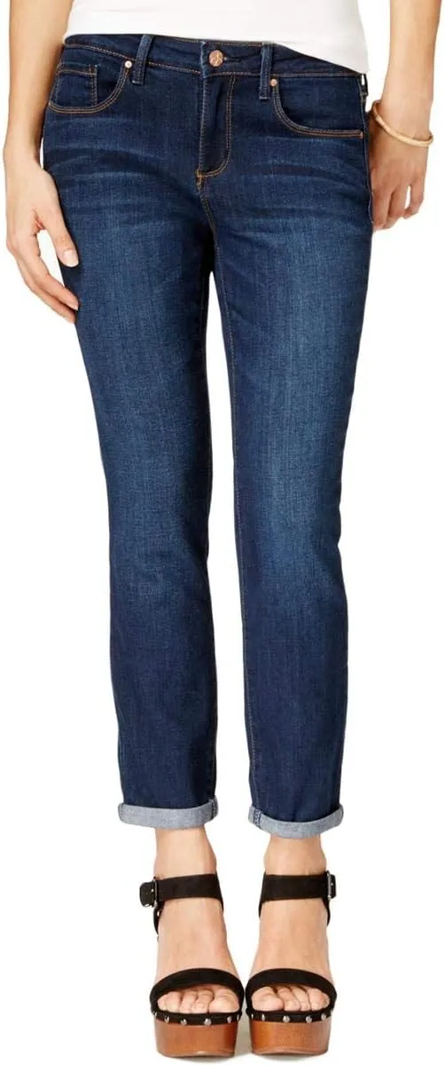 Jessica Simpson Women's Forever Roll Cuff Skinny Crop to Ankle Jean, Royal/Royal, 29 Regular