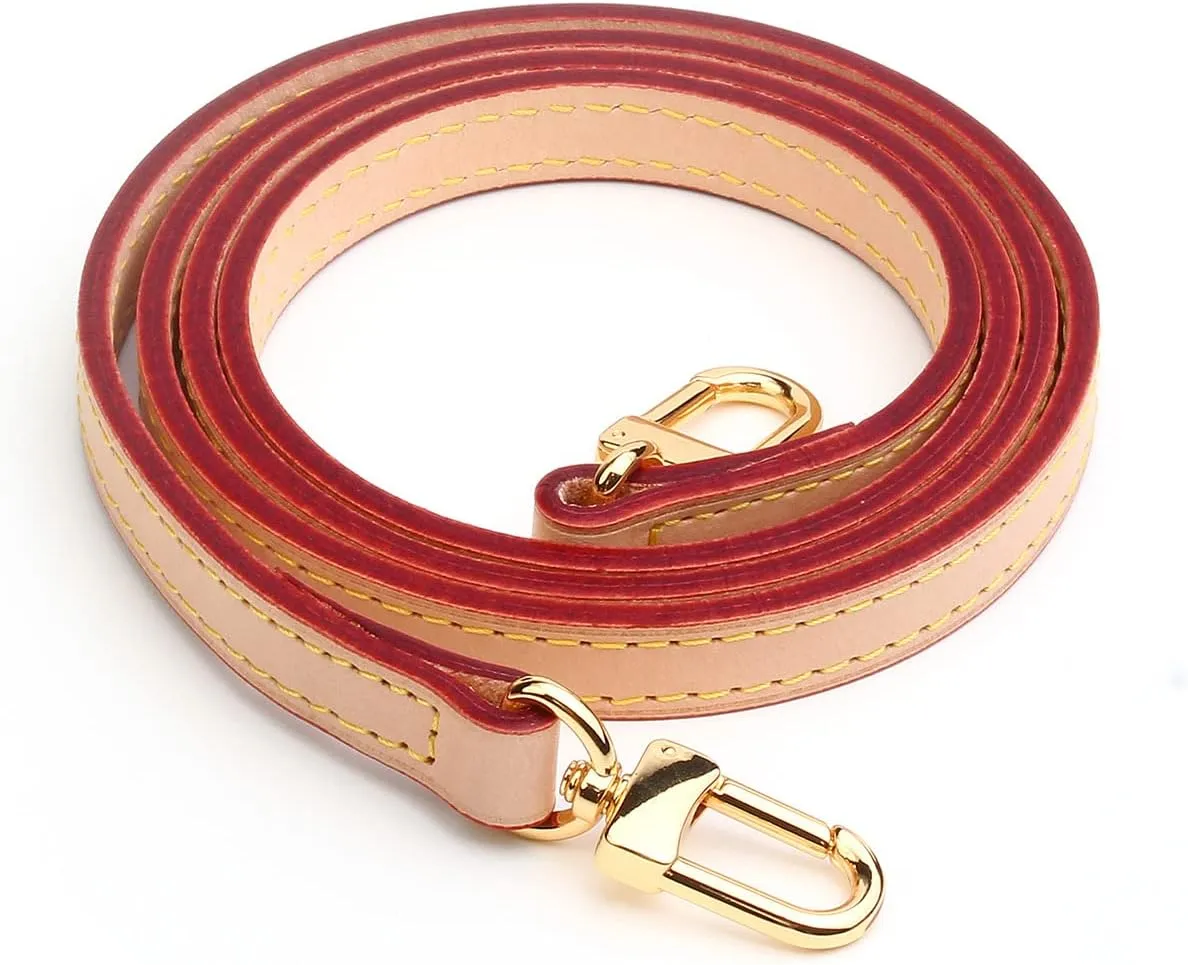 Jiesinlov Vachetta Leather Replacement Crossbody Bags Strap Shoulder Strap for Multi Pochette Accessories (0.43Width Double Buckles 40.9Length)
