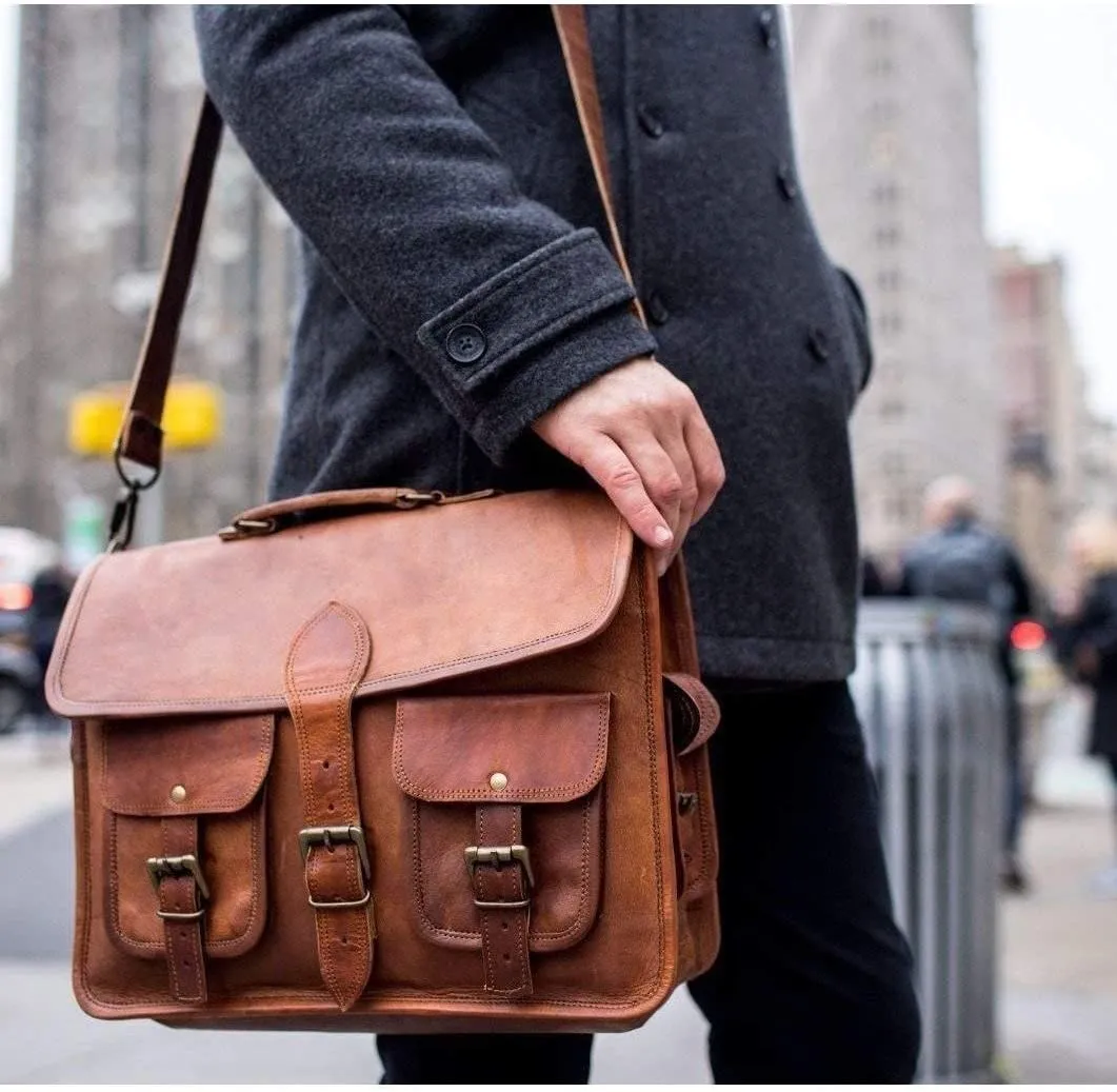 John Leather Briefcase Office Bag