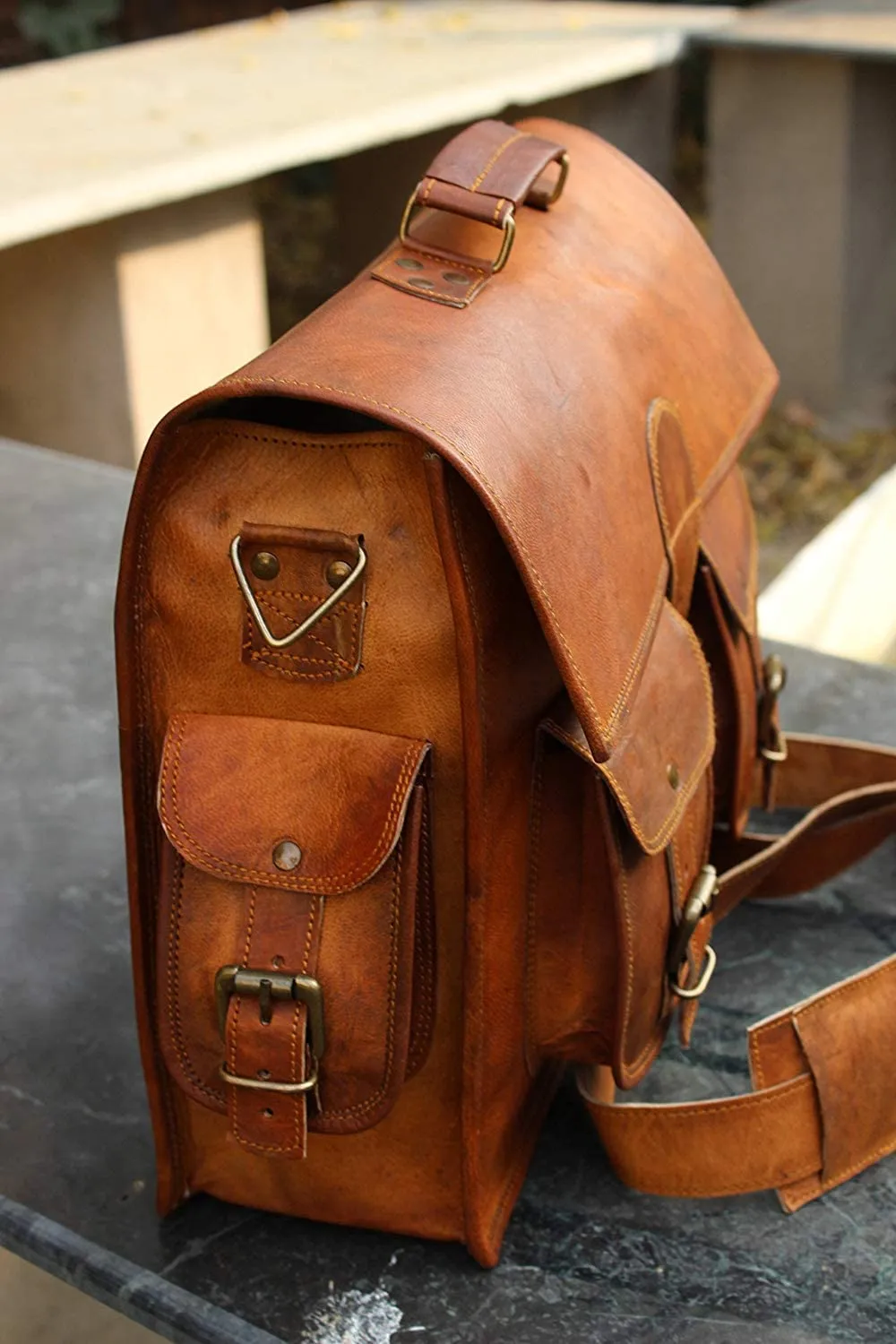John Leather Briefcase Office Bag