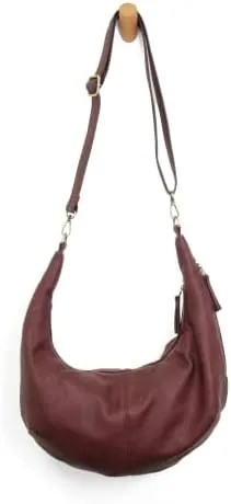 Joy Susan Womens Fashion Purse Rhea Slouchy Crescent Shoulder Crossbody Bag