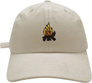JPAK Camp Fire Baseball Cap Embroidered Cotton Dad Hat - Wood, Pit
