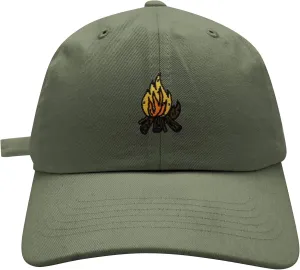 JPAK Camp Fire Baseball Cap Embroidered Cotton Dad Hat - Wood, Pit