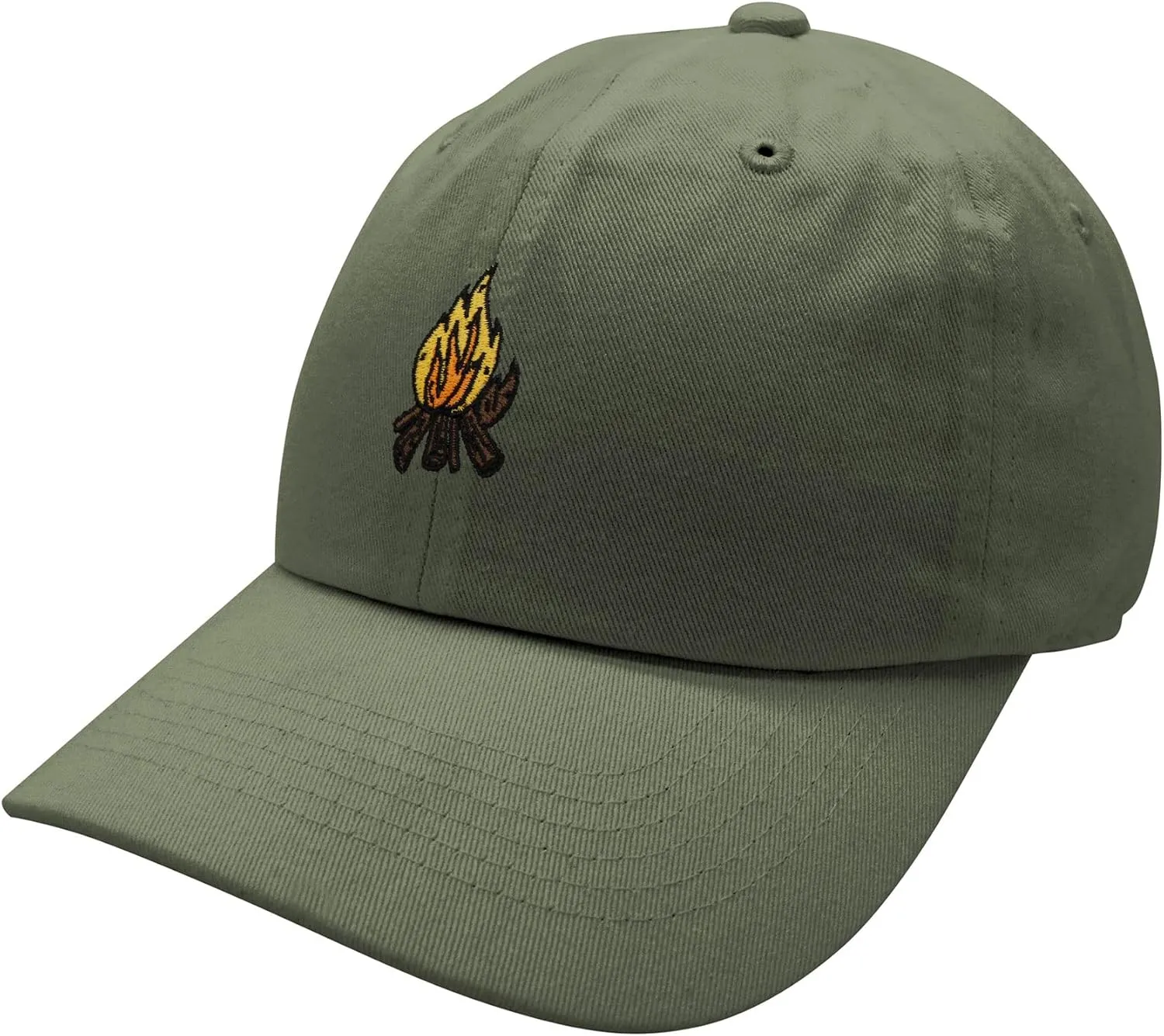 JPAK Camp Fire Baseball Cap Embroidered Cotton Dad Hat - Wood, Pit