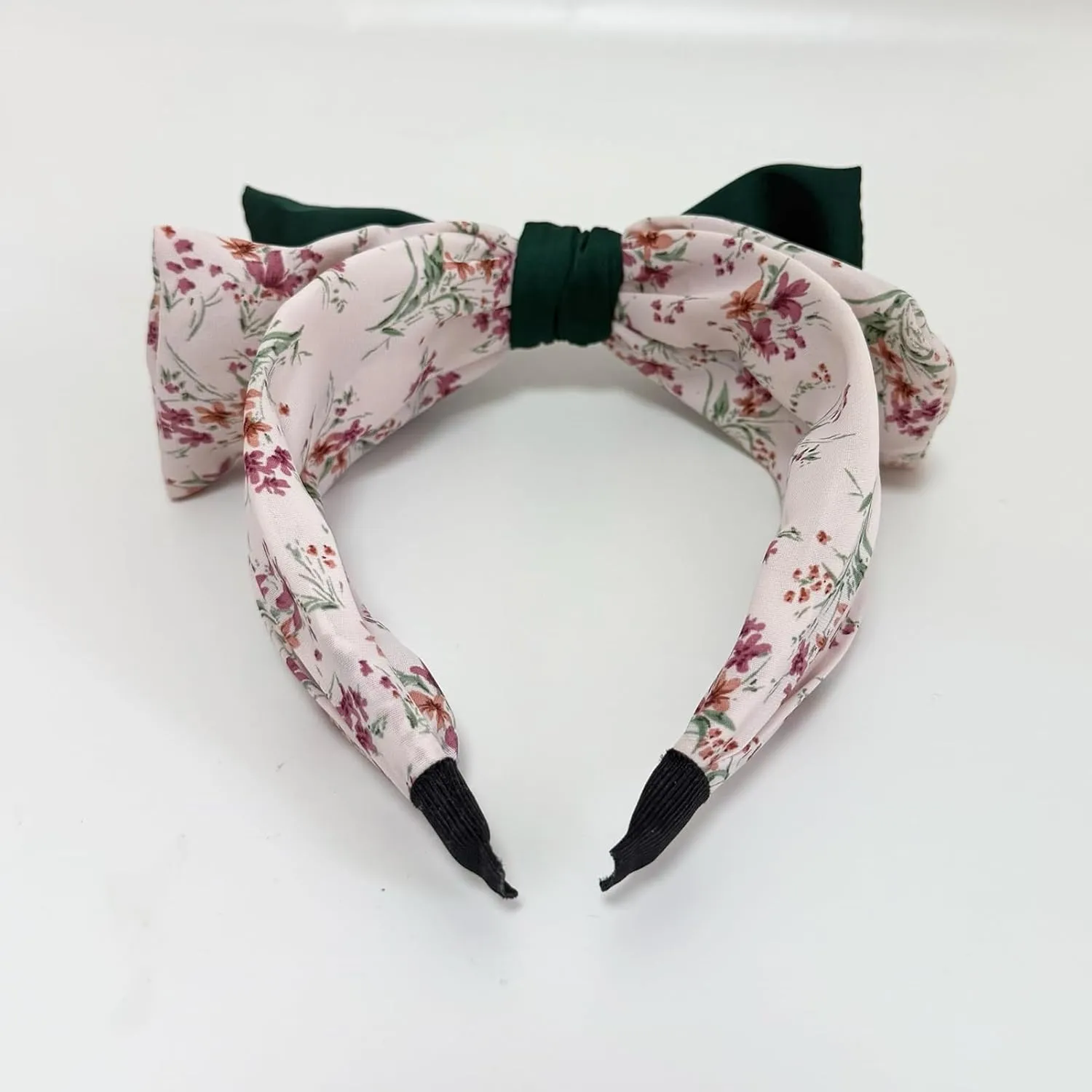 Jseng 3Packs Knotted Headbands for Women, Bow Headbands, Floral Bandana, Cute Rabbit Ear Hairbands Beige, Pink, Black