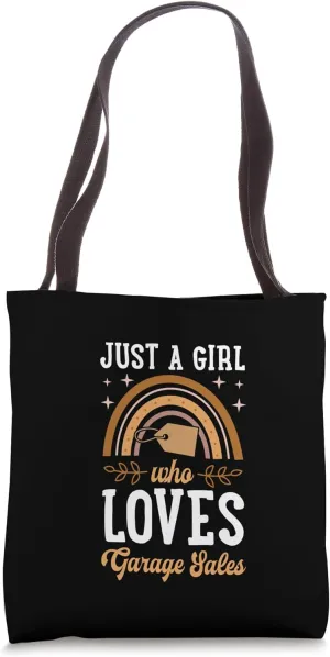 Just A Girl Who Loves Garage Sales Bohemian Rainbow Boho Tote Bag