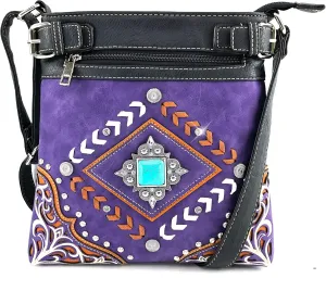 Justin West Concealed Carry Fringe Bohemian Arrow Turquoise Concho Messenger