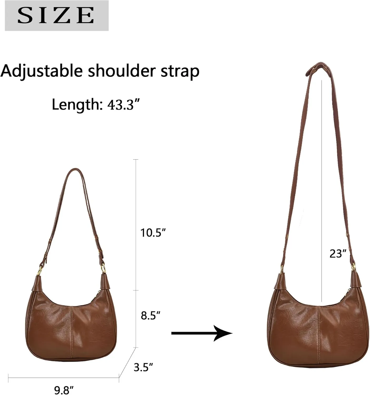 JYG Small Hobo Bags for Women Retro Crescent Shoulder Purse Fall Soft Crossbody Handbag 2025