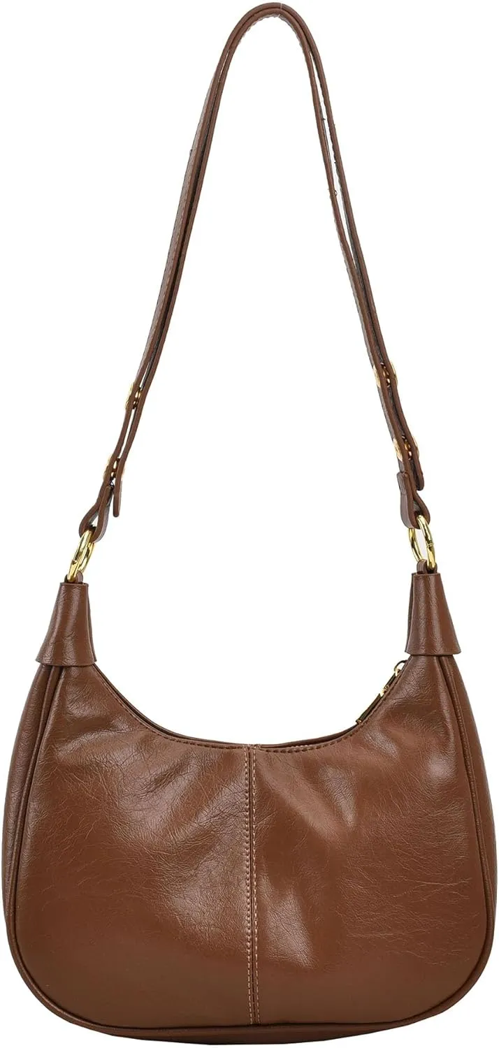 JYG Small Hobo Bags for Women Retro Crescent Shoulder Purse Fall Soft Crossbody Handbag 2025