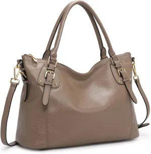 Kattee Leather Handbags Tote Shoulder Bag for Woman Satchel Designer Purse Top Handles Crossbody Bag Large Capacity
