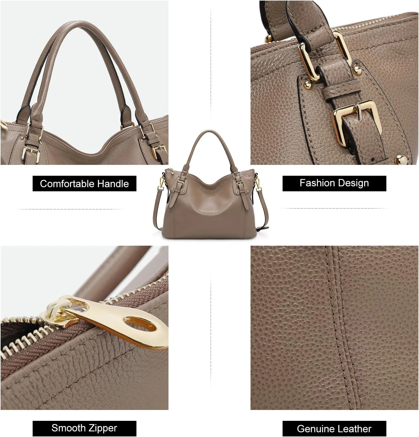 Kattee Leather Handbags Tote Shoulder Bag for Woman Satchel Designer Purse Top Handles Crossbody Bag Large Capacity