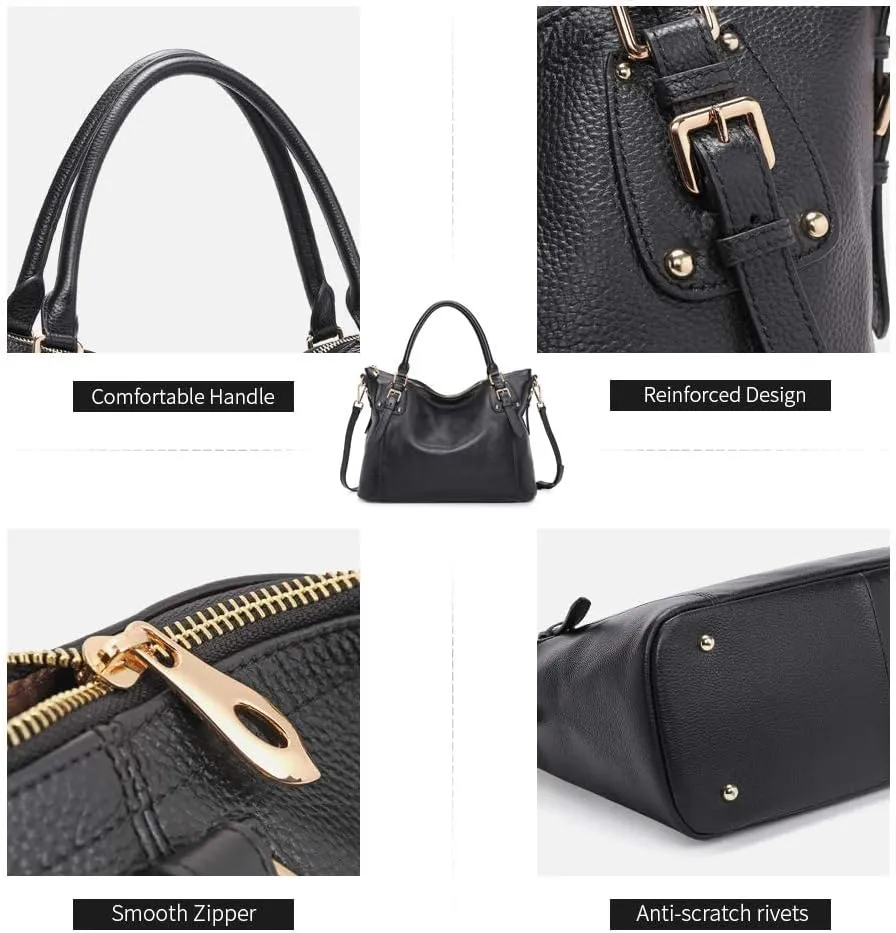 Kattee Leather Handbags Tote Shoulder Bag for Woman Satchel Designer Purse Top Handles Crossbody Bag Large Capacity
