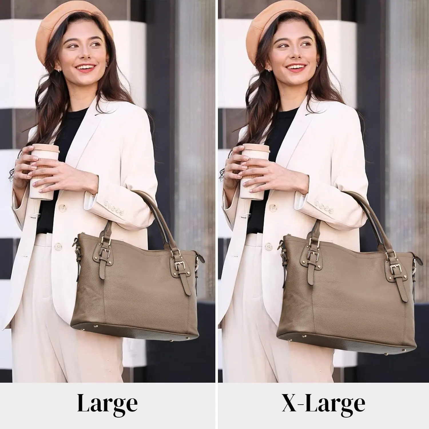Kattee Leather Handbags Tote Shoulder Bag for Woman Satchel Designer Purse Top Handles Crossbody Bag Large Capacity