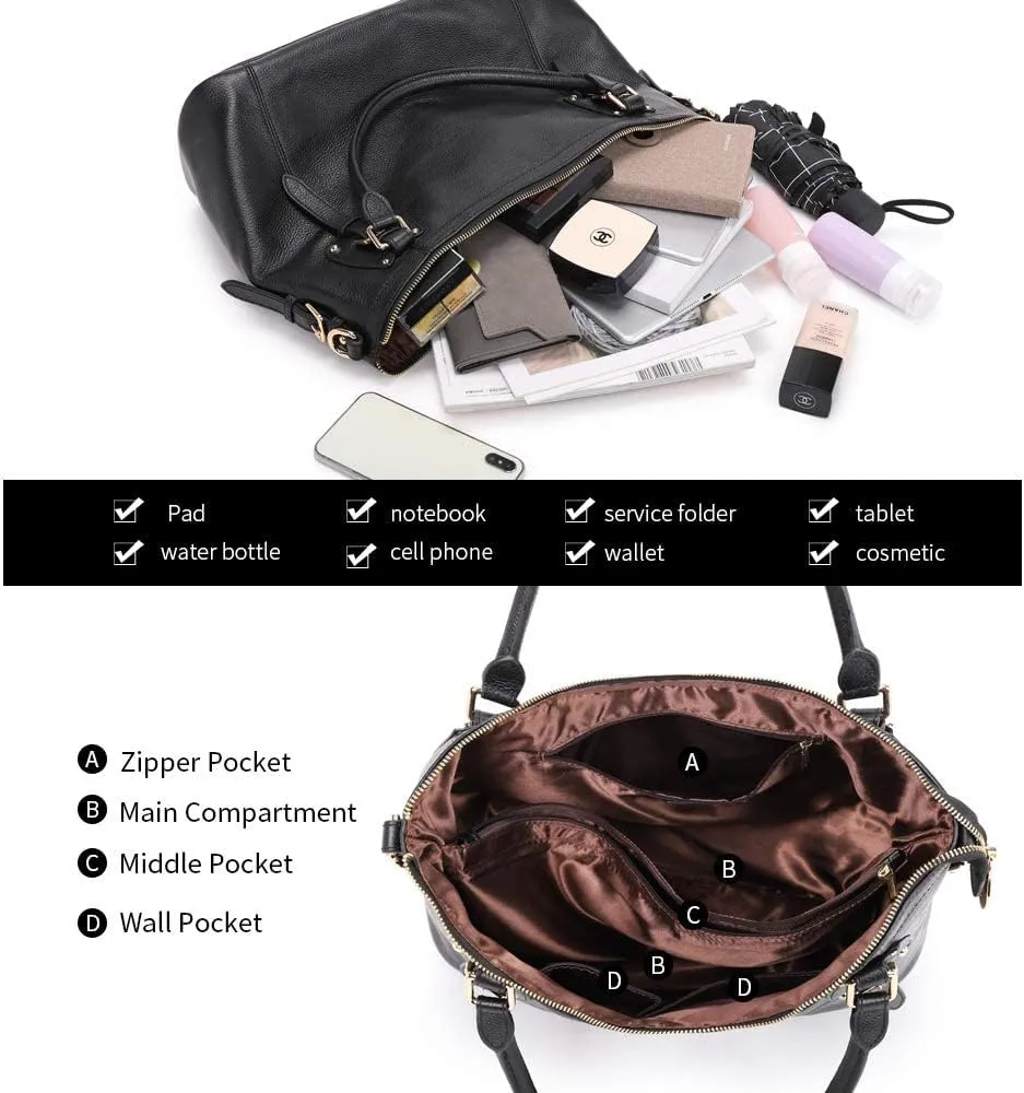 Kattee Leather Handbags Tote Shoulder Bag for Woman Satchel Designer Purse Top Handles Crossbody Bag Large Capacity