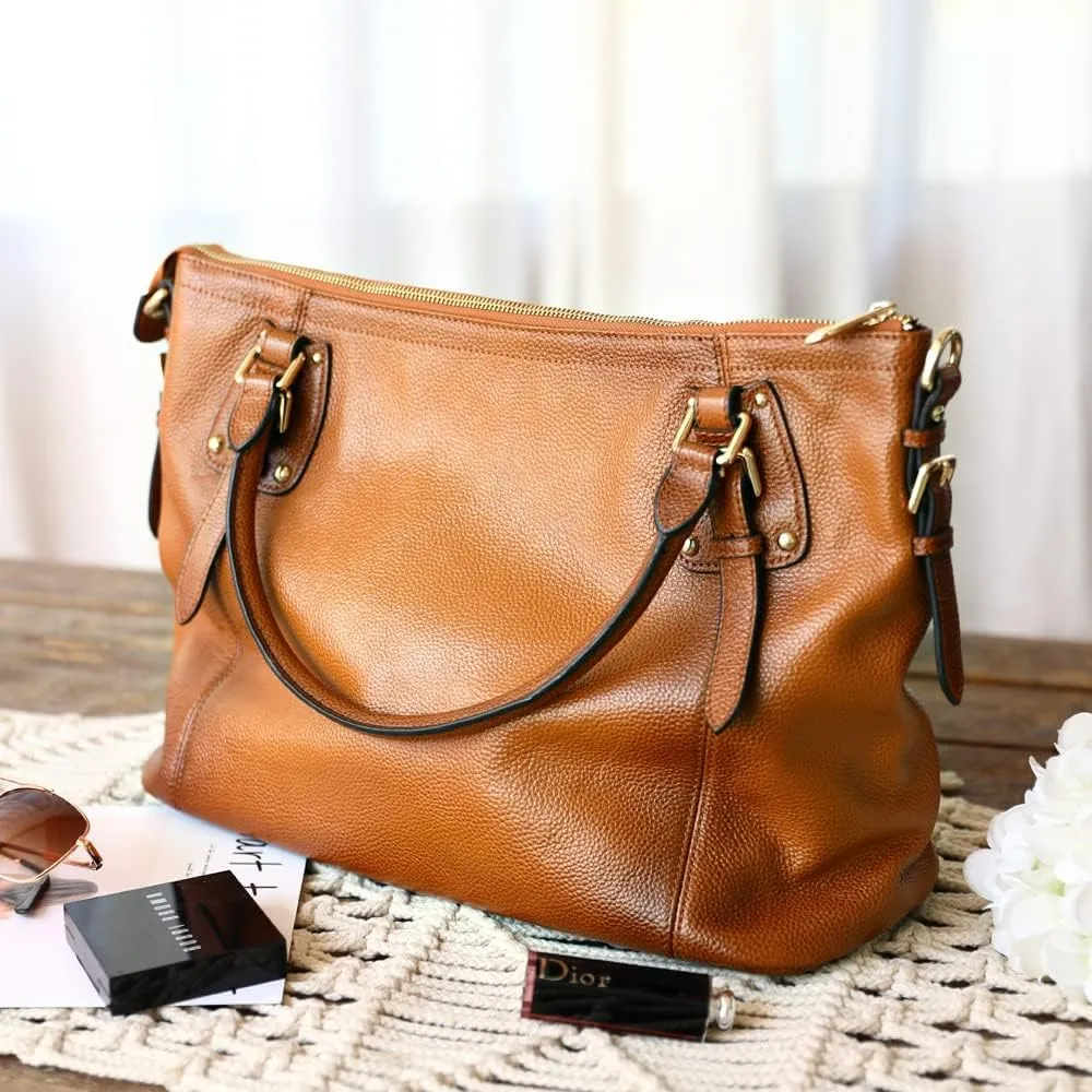 Kattee Leather Handbags Tote Shoulder Bag for Woman Satchel Designer Purse Top Handles Crossbody Bag Large Capacity
