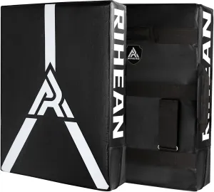 Kicking Shield Kickboxing Pads Martial Arts, Kick Pad Shield for Muay Thai, Taekwondo, MMA PunchingTarget - Large Blocking Area with Wrist Wraps