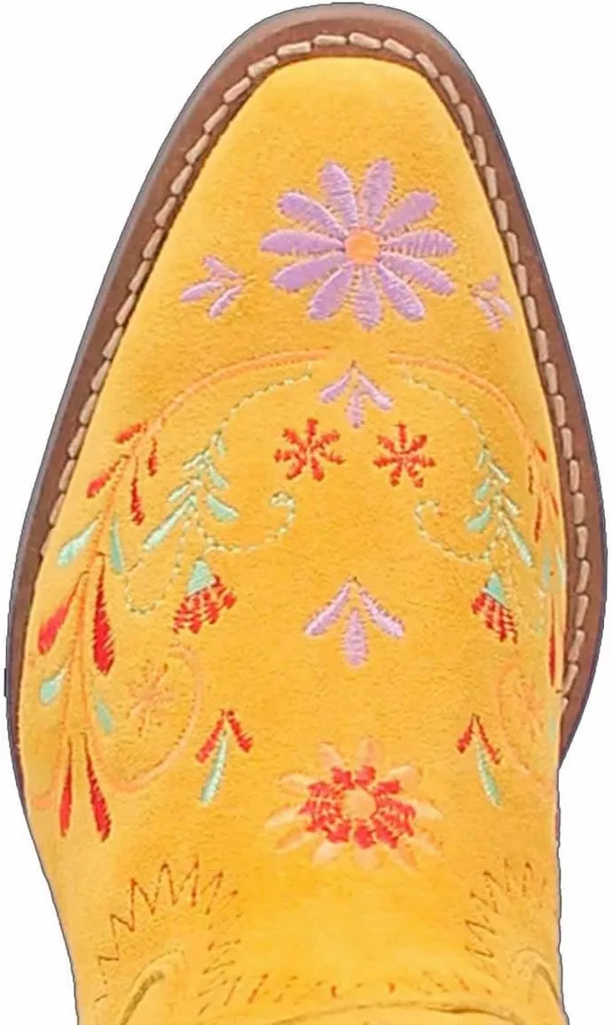 Kluolandi Women's Wide Calf Cowboy Boots Flower Embroidered Western Boots Almond Toe Chunky Heel Short Cowgirl Ankle Boots for Country Concert