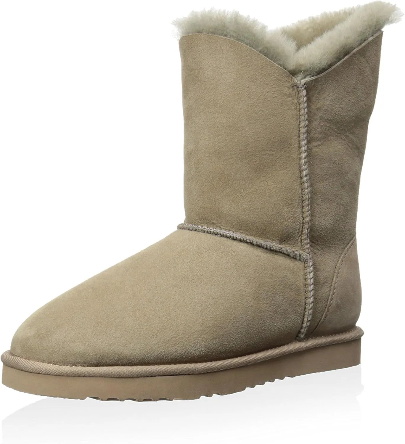 Koolaburra Womens Double Halo Short Sheepskin Lined Ankle Boots Taupe 7