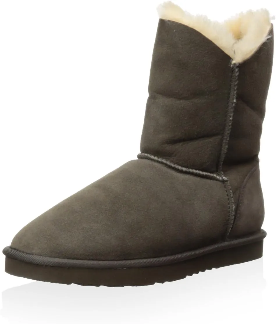 Koolaburra Women's Double Halo Short,Cappuccino Sheepskin,US 10 M