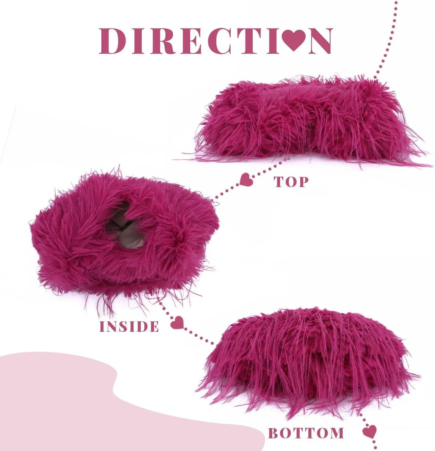 KUANG! Large Tote Bag for Women Faux fur Fuzzy Heart Shaped Purse Soft Shoulder Bag Fluffy Plush Trendy Girls Handbag
