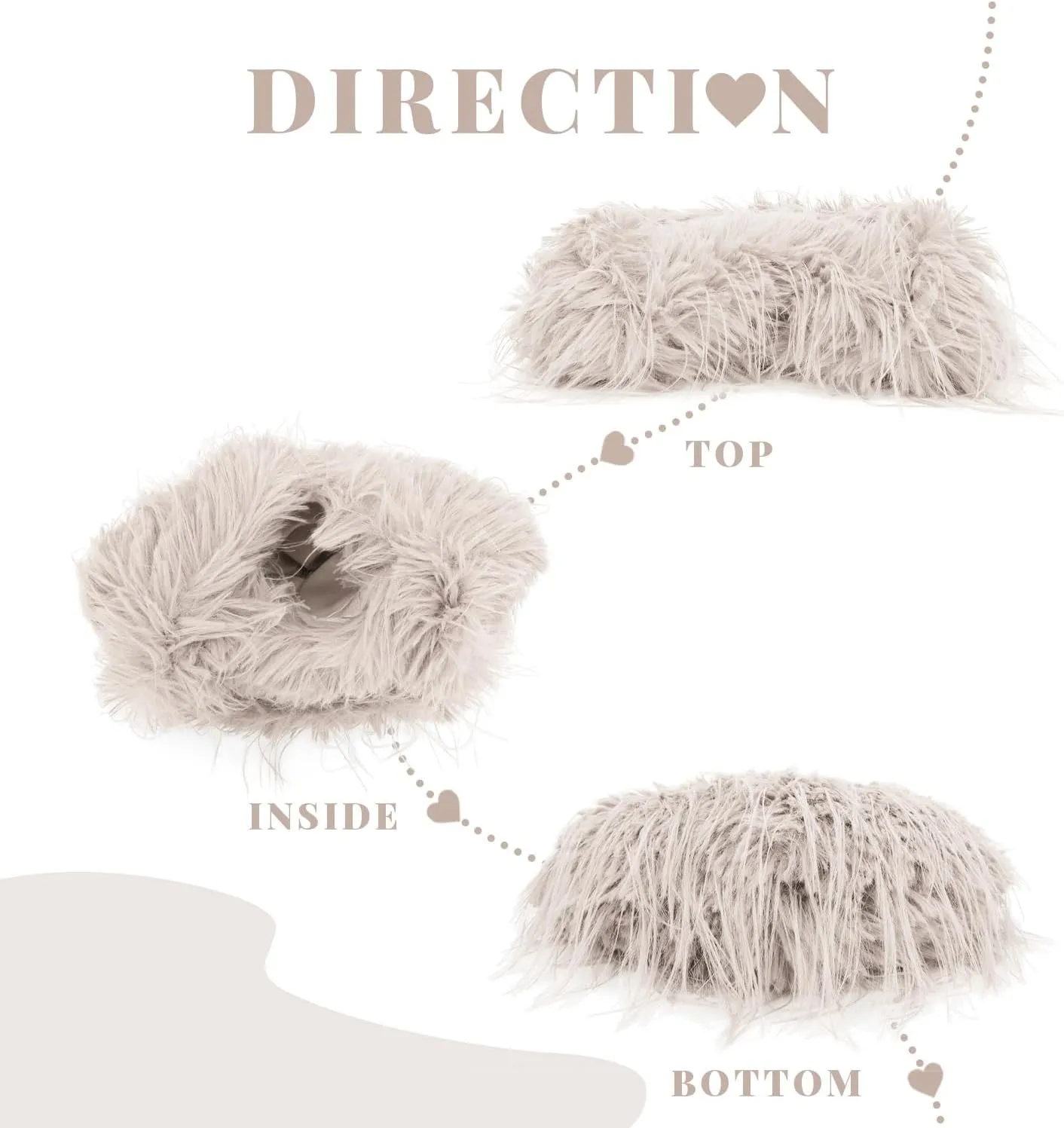 KUANG! Large Tote Bag for Women Faux fur Fuzzy Heart Shaped Purse Soft Shoulder Bag Fluffy Plush Trendy Girls Handbag